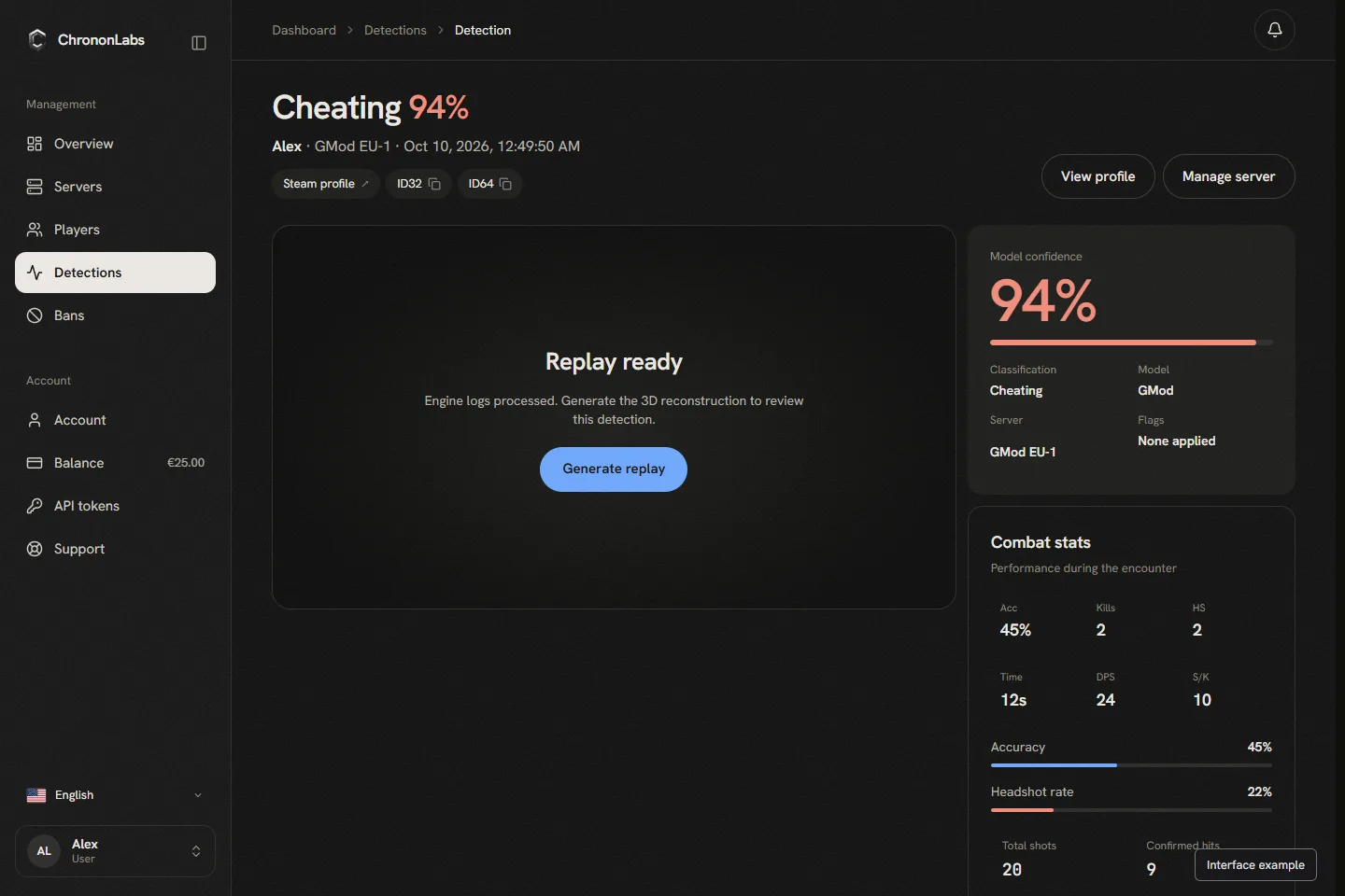 Example of the ChrononLabs replay viewer.
